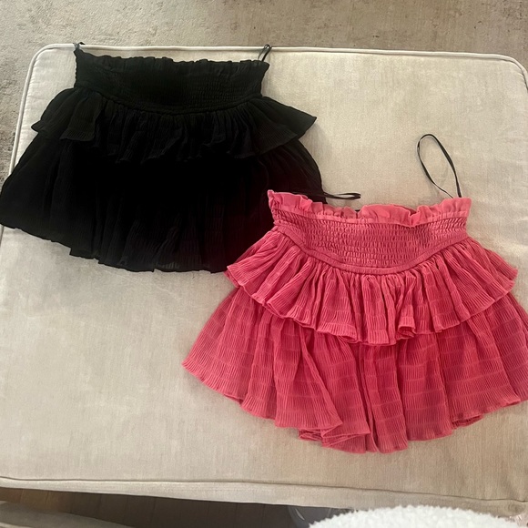 Forever 21 Ruffle Skirt Black & Pink - Picture 5 of 5